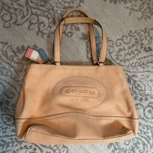 Coach natural leather tote